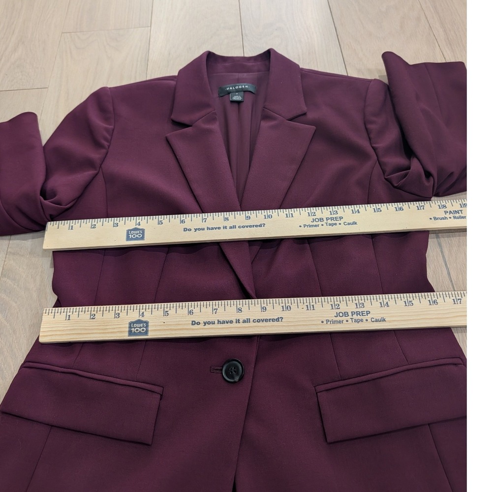 Halogen Burgundy Wine Tailored 3/4 Sleeve Blazer S - Picture 13 of 13